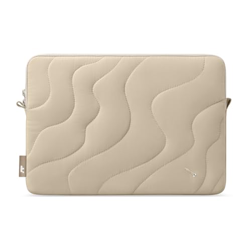 tomtoc 360 Protective Puffy Laptop Sleeve for 14-inch MacBook Pro M5 Pro/Max (2026) A3426 A3427, M4/M3 Pro/Max A3434 A3112 A3401 13.5/13.8-inch Surface Laptop 7(Copilot+ PC)/6/5/4/3, Quilted Design - color: Dune Shade, size: 14-inch for MacBook Pro
