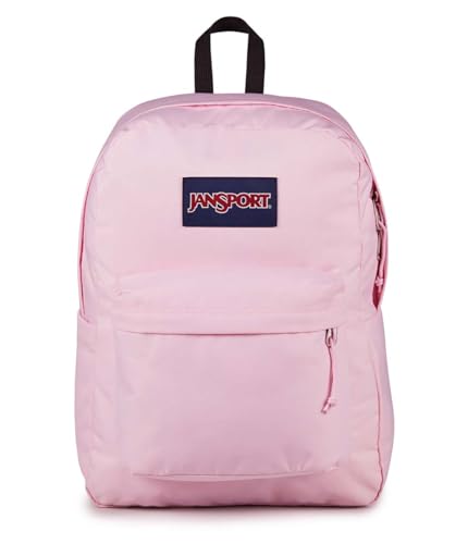JanSport SuperBreak Plus Backpack with Padded 15-inch Laptop Sleeve and Integrated Bottle Pocket - Spacious and Durable Daypack for Work and Travel - Pink Ice - color: Pink Ice