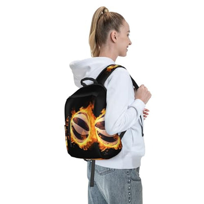 Burning volleyball pictures Travel Backpack for Men & Women 14 inch Laptop Backpack Waterproof Work Back Pack - color: Burning Volleyball Pictures
