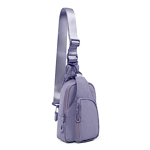 ODODOS Sling Bag with Adjustable Straps Crossbody Chest Bag Lightweight Backpack for Casual Traveling Hiking - color: Ultra Violet