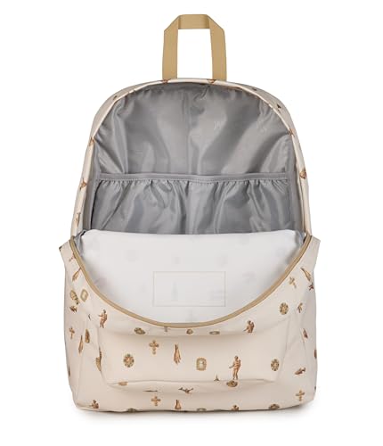 JanSport SuperBreak Plus Backpack with Padded 15-inch Laptop Sleeve and Integrated Bottle Pocket - Spacious and Durable Daypack for Work and Travel, Gilded Relics Moon Flower/Gold - color: Gilded Relics Moon Flower/Gold