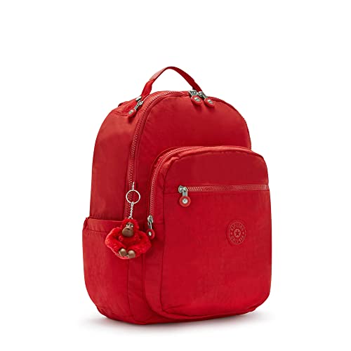 Kipling Women's Seoul 15" Laptop Backpack, Durable, Roomy with Padded Shoulder Straps, Built-In Protective Sleeve - color: Cherry Tonal, size: 12.75''L x 17.25''H x 8''D