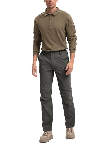 Moosehill Men's Hiking Pants: Convertible Quick-Dry - color: Dark Grey, size: 38W x 32L