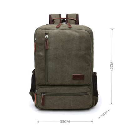 Executive Canvas Backpack for Heavy Duty Notebook Travel, green