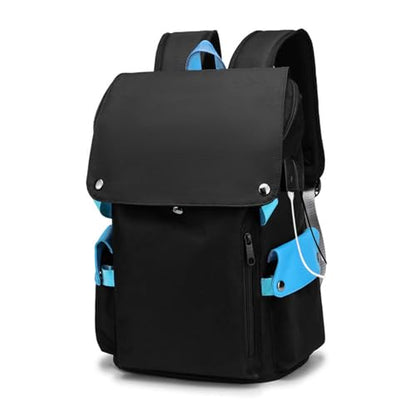 Anti Theft Travel Laptop Backpack with Usb Charging Port Water Resistant Extra Large (Blue/Black,17in) - color: Blue/Black