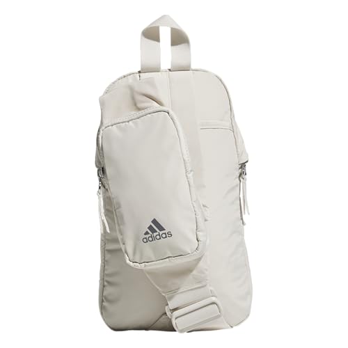 adidas Essentials Crossbody – Athletic Sling Bag with Phone Pocket - color: Alumina Beige/Grey Four/2.0