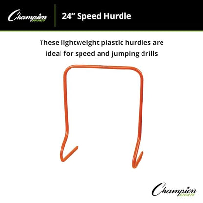 Champion Sports Speed Hurdles – Lightweight Adjustable Agility & Jump Training for Athletes - Speed & Stride Drills, Soccer, Football & Track - style: 24" Orange (Single Hurdle)