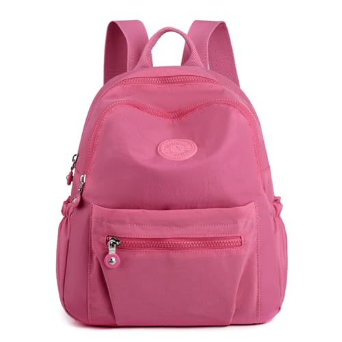 Tanweibago Mini Nylon Women Backpacks,11L Small Ladies backpacks Casual Lightweight Women Shopping Travel Daypack (Rose) - color: Rose