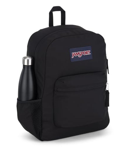 JanSport Cross Town Backpack 17" x 12.5" x 6" - Simple Bag for Everyone with 1 Main Compartment, Front Utility Pocket - Premium Class Accessories - Black - color: Black