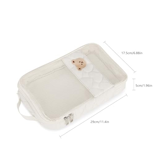 Baby Diaper Organizer - 2 Pack Waterproof Pouches, Mesh Bag, Reusable, Washable or Cloth Diapers (White) - color: White