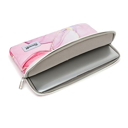 Canvaslife Pink Marble Pattern 13 inch Canvas Laptop Sleeve with Pocket 13 inch 13.3 inch Laptop 13 case13 Sleeve - color: Pink Marble, size: 13 inch/13.3 inch