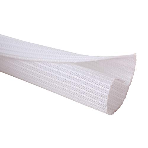 Alex Tech 25ft - 1 inch Cord Protector Wire Loom Tubing Cable Sleeve Split Sleeving for USB Cable Power Cord Audio Video Cable - Protect Cat from Chewing Cords - White - color: White, size: 1"-25ft