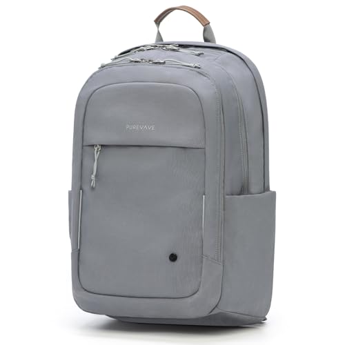 PUREVAVE Laptop Backpack with YKK Zippers for Men and Women - color: Gray