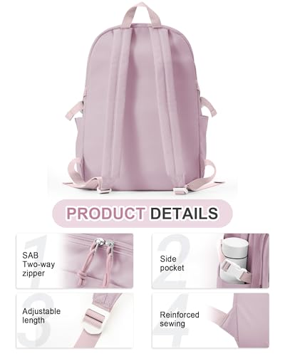 Aesthetic School Backpack for Women Men College Backpack With Lots Of Pockets Waterproof Travel Casual Daypack Cute Bookbag For Teens Girls Boys High School Bag(Purple) - color: B5-purple