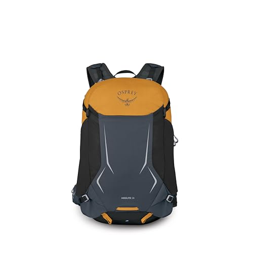 Osprey Hikelite 28L Durable Hiking Backpack - Travel Daypack with Rain Cover for Men and Women, Tungsten Yellow - color: Tungsten Yellow, style: 28l