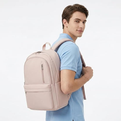 BAGOK Lightweight Nylon Backpack for Women & Men – Foldable, Large Capacity, Ideal for School, Travel & Work - color: Pink