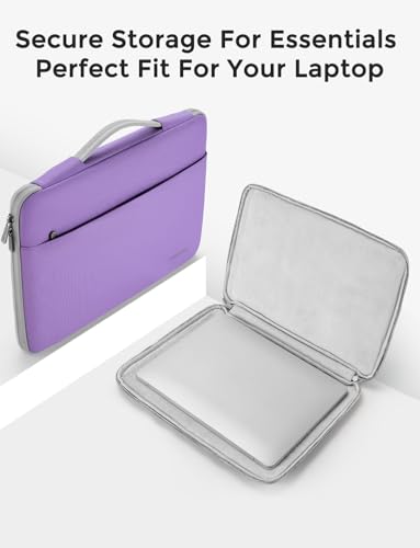 DOMISO 14 inch Laptop Case Sleeve Protective Cover Compatible with 15 inch MacBook Air M4 M3 M2,MacBook Pro,14-15 inch HP Dell ASUS Lenovo Chromebook,Waterproof Computer Cases Bag with Handle,Purple - color: Purple, size: 14" Laptop/15" for mac book