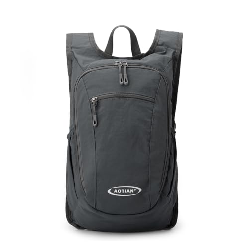 Daypack Unisex Casual Backpack With Large Capacity, Foldable, Lightweight, Durable Outdoor Hiking(GRAY) - color: Gray
