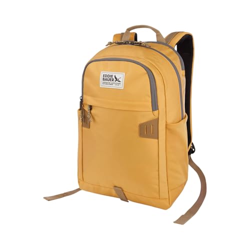Eddie Bauer University Backpack 26L | Everyday Carry | Work | Travel | Commuter | Padded Laptop Sleeve | Stretch Bottle Pockets | Lightweight | Durable - Field Gold - color: University - Field Gold, size: 26L