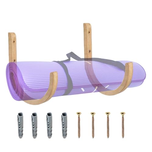 Yoga Wall Stand, Wooden Storage Rack, Fitness Organizer with Easy Install, Exercise Holder with Durable Grip, 9.84x9.06inch Gym Accessory, Home Fixture for Resistance Band Storage