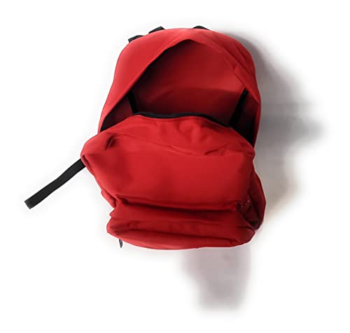Backpack With Front Pockets To Carry Heavy Books,University Backpack With Padded Shoulder Straps Made in USA. (Red)