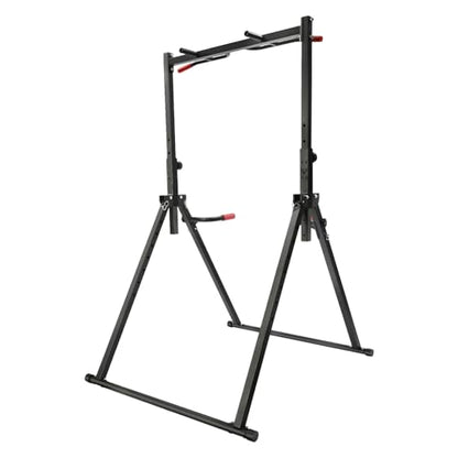 440.92LBS Pull Up Bar Station, Portable Pullup Bar Station, 5.74-7.55ft Height Adjustable 1.2MM-wall Stable Triangular Structure PVC Carbon Steel Freestanding Home Training Workout Dip Stands