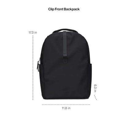 RAINS Clip Front Backpack - Waterproof Slim Travel Laptop Bag, 5.5 Gallon - color: Dark Grey