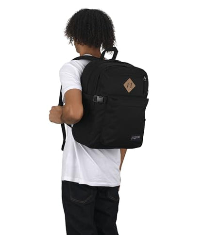 JanSport Main Campus Backpack - Travel or Work backpack w 15-Inch Laptop Sleeve and Dual Water Bottle Pockets, Black - color: Black