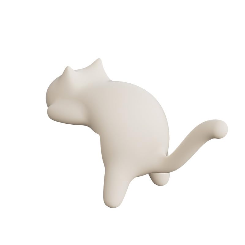 Cat Desk Hook for Kids - Damage-Free No Drill Desk Side Hook, 5KG Load Capacity ABS Backpack Hanger, Adhesive Included Multi-Purpose Organizer for Student School Desk/Home Office