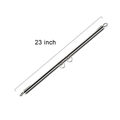 2026 Upgraded Heavy Duty Expandable Spreader Bar – Adjustable PU Straps for Pilates, Yoga - style: Silver+BlackStar