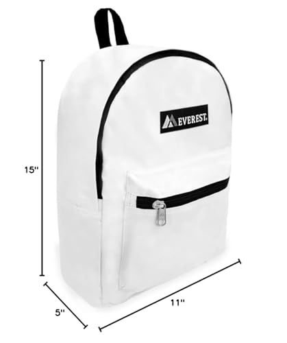 Everest Luggage Basic Backpack, White, Medium - color: White
