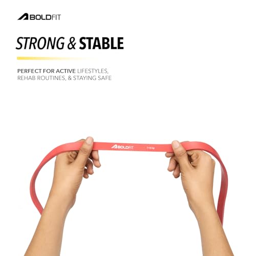 Boldfit heavy resistance band workout exercise and stretching pull up bands home exercise bands for gym men women resistance bands bands - style: Red: 7–15 kg