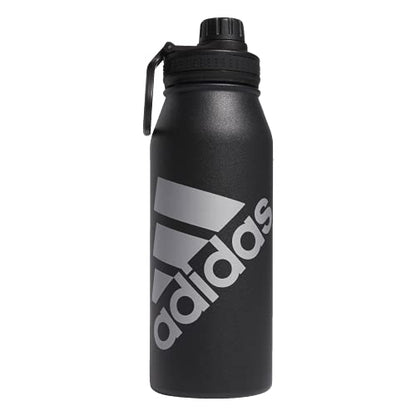 adidas Metal Water Bottle 1L - color: Black/Silver Metallic