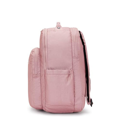 Kipling Women's Seoul Extra Large 17" Laptop Backpack, Durable, Roomy with Padded Shoulder Straps, Built-In Protective Sleeve - color: Berry Glow Met, size: 13.5''L x 17.75''H x 9''D