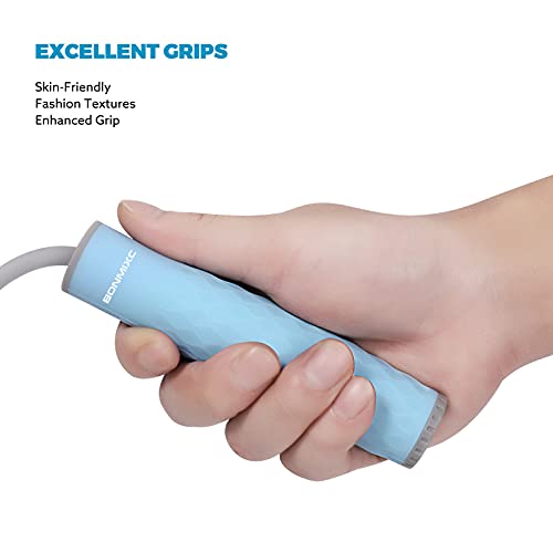 Jump Rope 3 Styles | 1-LB Weighted Jump Rope for Adults Women. || Speed Jump Rope with Ball Bearings for Fitness. ||| Lightweight Skipping Ropes (2 Pack) for Kids and Adult Beginners. - color: 1LB Weighted Blue (1 Pack)