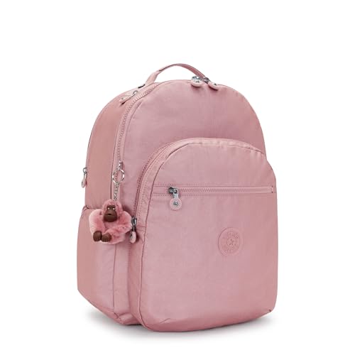 Kipling Women's Seoul Extra Large 17" Laptop Backpack, Durable, Roomy with Padded Shoulder Straps, Built-In Protective Sleeve - color: Berry Glow Met, size: 13.5''L x 17.75''H x 9''D