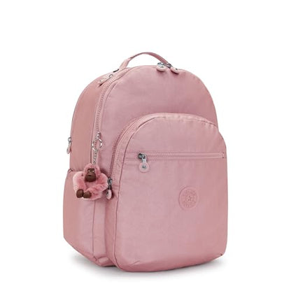 Kipling Women's Seoul Extra Large 17" Laptop Backpack, Durable, Roomy with Padded Shoulder Straps, Built-In Protective Sleeve - color: Berry Glow Met, size: 13.5''L x 17.75''H x 9''D