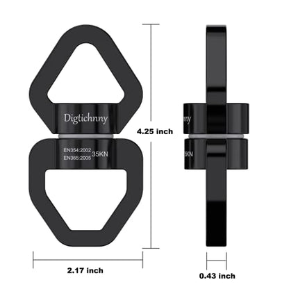 2 Pack Swing Swivel Heavy Duty, Spinning Swing Swivel,35KN Capacity,for Rock Climing,Aerial Silk Swivels,Children's Swings,Black - style: Black-2 Pack
