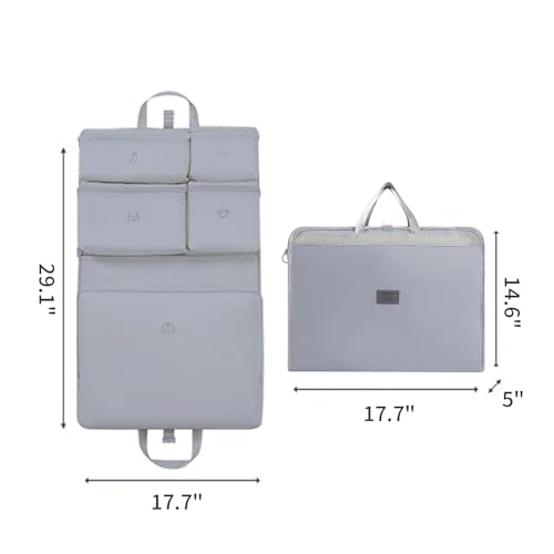 7-in-1 Travel Storage Bag, Foldable Hanging Packing Cube with Compartments for Clothes, Gray - color: Gray