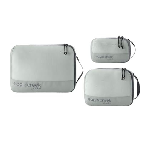 Eagle Creek Pack-It Reveal Cube Set - Packing Cubes for Compartmentalizing Luggage - Durable - Ultra-Lightweight - Water-Resistant - Easy Grab Zipper Pull - Mesh Windows - Storm Grey - XS/S/M - color: Storm Grey
