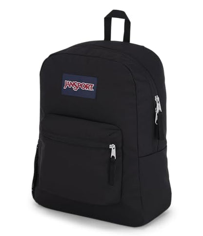 JanSport Cross Town Backpack 17" x 12.5" x 6" - Simple Bag for Everyone with 1 Main Compartment, Front Utility Pocket - Premium Class Accessories - Black - color: Black