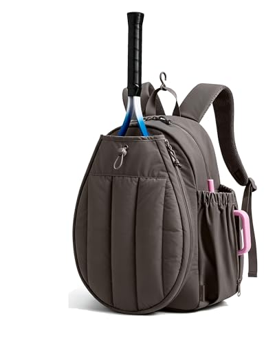 BAGSMART Tennis Gym Bag for Women, Tennis Backpack Holds 2 Rackets with Shoe Compartment, 15.6" Laptop Gym Backpacks for Court, Off-work, Everyday & Overnight Weekend - color: O-Charcoal Gray, size: Tennis Backpack