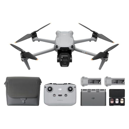 DJI Air 3S Fly More Combo (RC-N3), Drone with 1" CMOS Wide-Angle & Medium Tele Camera, 4K/60fps HDR Video, Nightscape Omnidirectional Obstacle Sensing & 3 Batteries for Extended Flight Time - style: Air 3S Fly More Combo (RC-N3)