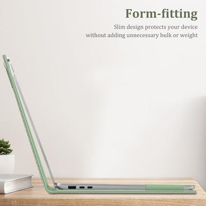 Fintie Sleeve Case for 15 Inch Microsoft Surface Laptop 6/5/4/3 (Model: 1872/1873/1953/1979), Premium PU Leather Protective Folio Book Cover with Large Pocket, Sage - color: Sage