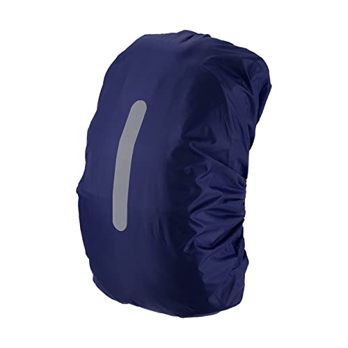 PATIKIL Waterproof Backpack Rain Cover, Non-Slip Backpack Cover with Vertical Reflective Strap Stay Dry for Hiking, Camping, Hunting - color: Dark Blue, size: Small
