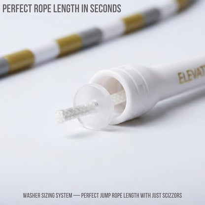 Pro-Grade Beaded Jump Rope for Beginners - color: White/Silver/Gold