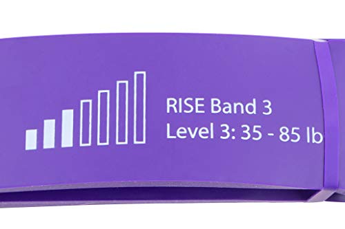 Rise Bands Heavy-Duty Exercise Resistance Band for Physical Therapy, Fitness, Muscle Development, Rehab, Mobility, Stretching, and More - color: Violet Level 3 (35-85lbs)