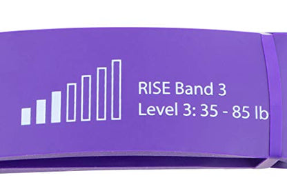 Rise Bands Heavy-Duty Exercise Resistance Band for Physical Therapy, Fitness, Muscle Development, Rehab, Mobility, Stretching, and More - color: Violet Level 3 (35-85lbs)
