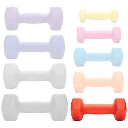 Philosophy Gym Set of 2 Neoprene Dumbbell Hand Weights, Hexagon Shape - style: Red 5 lb Pair