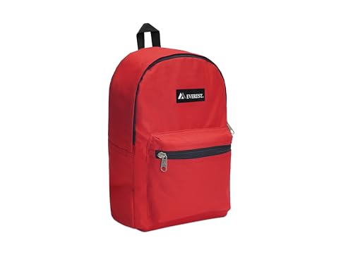 Everest Luggage Basic Backpack, Red, Medium - color: Red